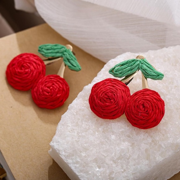 Handmade Cherry Earrings - Picture 8 of 8